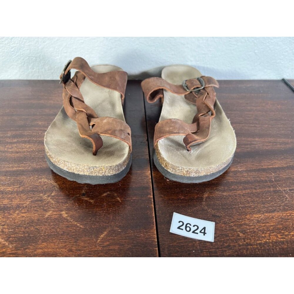 Mountain Sole Hollie Women's Footbed Sandals Sz 8 Brown Strappy Open Toe - Picture 2 of 6